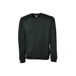 Woolrich Zwarte Varsity Crew Neck Sweater , Black , Heren , Maat: M