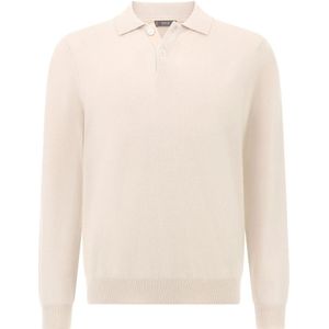 Boggi Milano - Gebreide Kasjmier Poloshirt - Beige