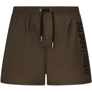 Dsquared 2 - Strandkleding - Militair Groen - Elastische Tailleband - Gemaakt in Italië