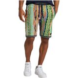 Carlo Colucci - Strickshorts MIT Jaquard Cucuzza - Groen - Korte Broeken