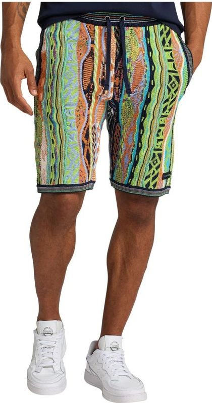 Carlo Colucci - Strickshorts MIT Jaquard Cucuzza - Groen - Korte Broeken