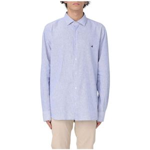 Brooksfield, Heren, Overhemden, Blauw, Maat: 2XL Linnen,