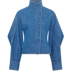 Marine Serre, Dames, Jassen, Blauw, Maat: M Denim,