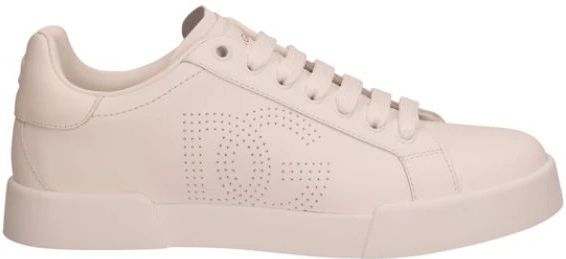 Dolce & Gabbana - Witte Leren Sneakers - Dames - Geperforeerd Ontwerp