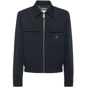 Philipp Plein, Heren, Jassen, Blauw, Maat: M Nylon,