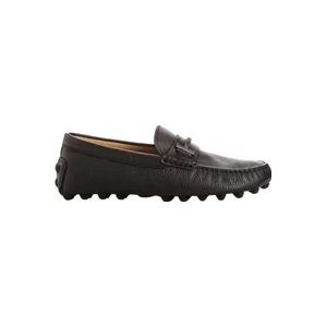 Tod's Velvet Loafers met Metalen Detail , Black , Heren , Maat: 43 1/2 EU