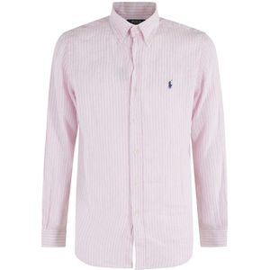 Polo Ralph Lauren, Heren, Overhemden, Roze, Maat: XL Linnen,