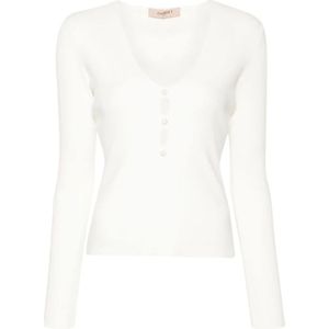 Twinset, Dames, Truien, Wit, Maat: M Wol,