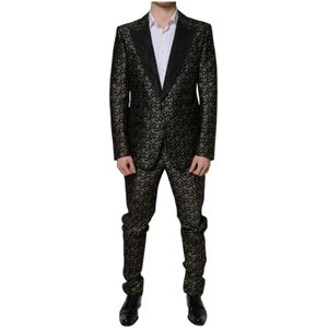 Dolce & Gabbana, Heren, Pakken, Zwart, Maat: XS Zijde,