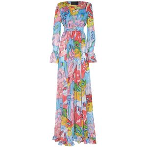 Philipp Plein, Dames, Jurken, Veelkleurig, Maat: XS Chiffon,