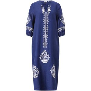 Emily Van den Bergh, Dames, Jurken, Blauw, Maat: S Linnen,