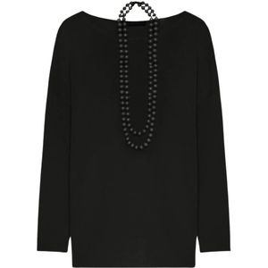 Elena Mirò, Dames, Truien, Zwart, Maat: M Viscose,