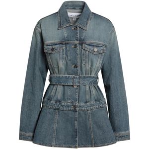Alaïa, Dames, Blouses & Shirts, Blauw, Maat: M Denim,