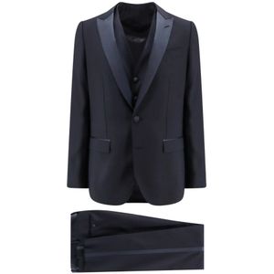 Dolce & Gabbana, Heren, Pakken, Blauw, Maat: XL Zijde,