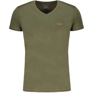 Aeronautica Militare, Heren, Tops, Groen, Maat: M Katoen,