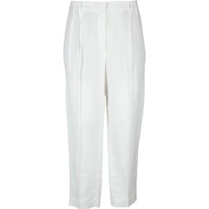 Brunello Cucinelli, Dames, Broeken, Wit, Maat: S Linnen,