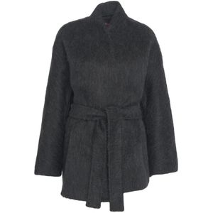 Max Mara, Dames, Mantels, Zwart, Maat: S Wol,