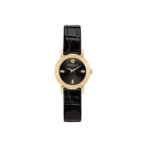 Versace Daphnis Goud Zwart Quartz Horloge , Yellow , Dames , Maat: ONE Size