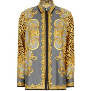Versace, Dames, Blouses & Shirts, Veelkleurig, Maat: M Zijde,