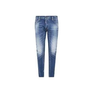 Dsquared2 Slim Fit Blauwe Jeans , Blue , Heren , Maat: 2XL
