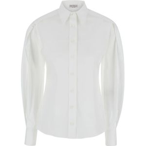 Brunello Cucinelli, Dames, Blouses & Shirts, Wit, Maat: S Katoen,