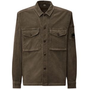 C.p. Company, Heren, Overhemden, Grijs, Maat: L Corduroy,
