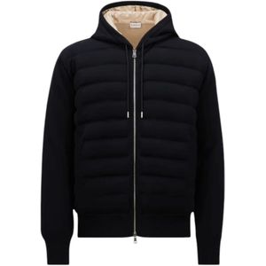 Moncler, Heren, Jassen, Blauw, Maat: 2XL Wol,