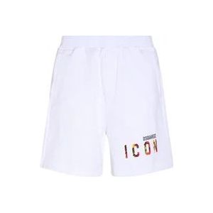 Dsquared2 Lichte en natuurlijke witte shorts , White , Heren , Maat: L