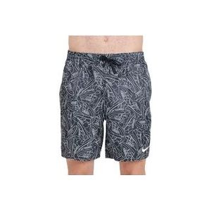 Nike Zwarte Zee Shorts Allover Print , Black , Heren , Maat: M