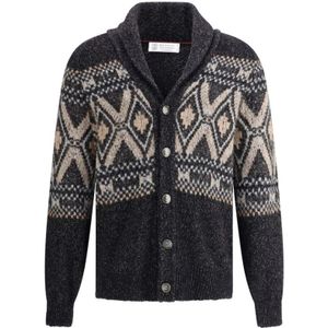 Brunello Cucinelli, Heren, Truien, Zwart, Maat: L Wol,
