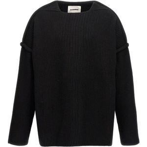 Jil Sander, Heren, Truien, Zwart, Maat: M Wol,