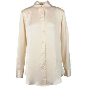 Nineminutes, Dames, Blouses & Shirts, Beige, Maat: S Poliester,