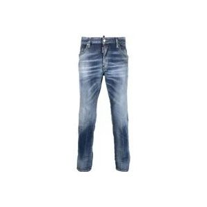 Dsquared2 Whiskered Slim-Fit Denim Jeans , Blue , Heren , Maat: M