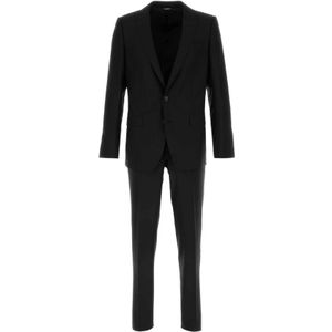 Dolce & Gabbana, Heren, Pakken, Zwart, Maat: M Wol,