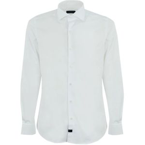 Fay, Heren, Overhemden, Wit, Maat: L Katoen,