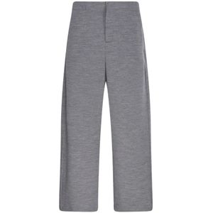 Max Mara, Dames, Broeken, Grijs, Maat: L Katoen,