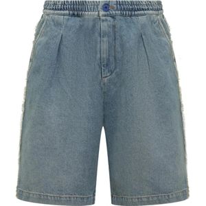 Marcelo Burlon, Heren, Korte broeken, Blauw, Maat: XS Denim,