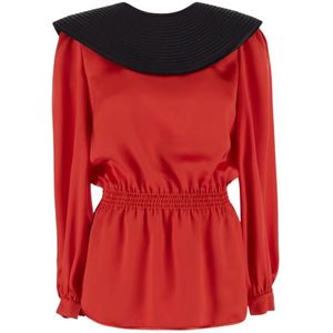 Valentino, Dames, Blouses & Shirts, Oranje, Maat: S Zijde,