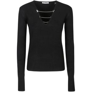 Patrizia Pepe, Dames, Truien, Zwart, Maat: M