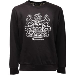 Aquascutum - Qmf 001L0 - Sweatshirt - Zwart - Katoen