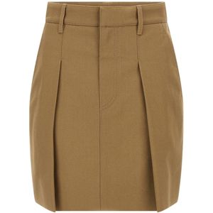 Brunello Cucinelli, Dames, Rokken, Bruin, Maat: S Katoen,