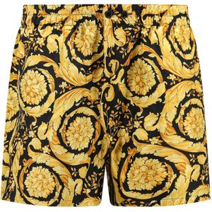 Versace - Barok Pyjamashorts - Geel - Zijden Twill
