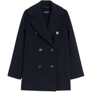 Max Mara, Dames, Mantels, Blauw, Maat: S
