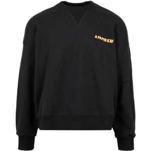 A Paper Kid, Heren, Sweatshirts & Hoodies, Zwart, Maat: M Katoen,