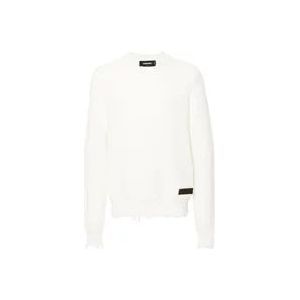 Dsquared2 Witte Trui met Logo Applicatie , White , Heren , Maat: L