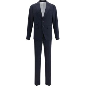 Dsquared2, Heren, Pakken, Zwart, Maat: L Wol,