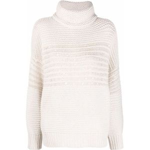 Brunello Cucinelli, Dames, Truien, Beige, Maat: M Zijde,