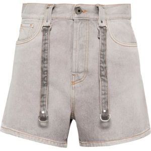 Off White, Dames, Korte broeken, Grijs, Maat: W27 Katoen,