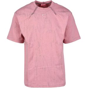 Diesel, Heren, Tops, Roze, Maat: M Katoen,