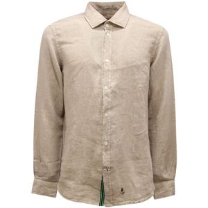 Mason's, Heren, Overhemden, Beige, Maat: S Linnen,